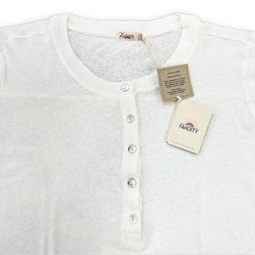 NWT Faherty Organic Allandria Henley Top - Picture 5 of 6